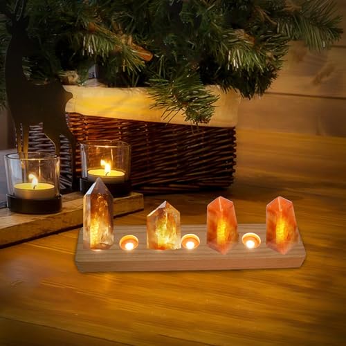 Image of JOJOCY 7 Colors Glass Ball Night Light with LED Wooden Base Rechargeable, 4cm /1.6in Healing Spheres Balls for Meditation & Decor Lights Gift for Friends Boys Girls Teacher (Base only)