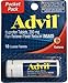 2 Pack of Pocket Pack Advil Pain Reliever / Fever Reducer Ibuprofen 200mg - 10 Coated Tablets PER Pack (20 Tablets Total)