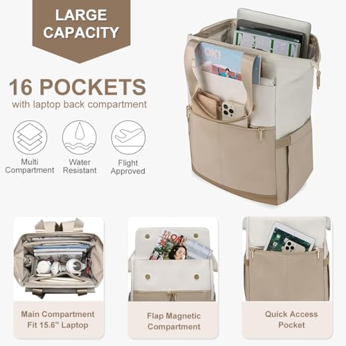 Image of PALAY Backpacks for Women 15.6 Inch Work Laptop Teacher Nurse Backpack Purse Waterproof Travel Computer Bag for Women