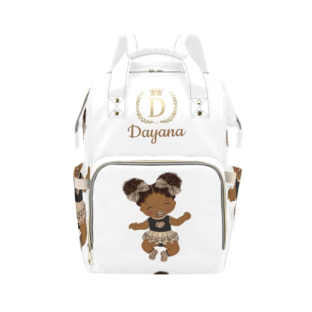Lovely African Bbay Girl Diaper Bags with Name Waterproof Mummy Backpack Nappy Nursing Baby Bags Gifts Tote Bag for Women