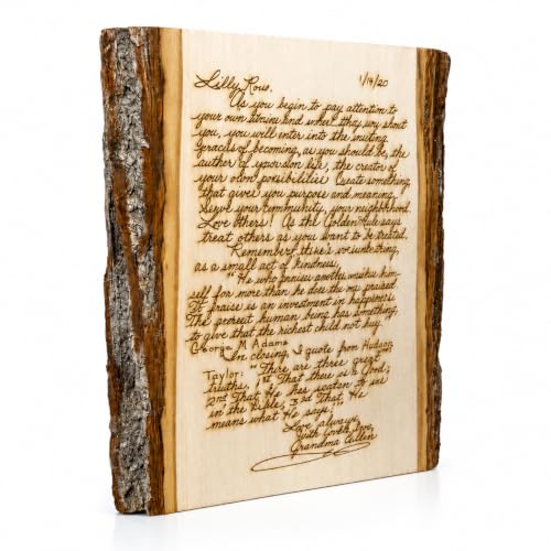 Handwritten Letter on Wood, Custom Engraved Wedding Vows & Anniversary