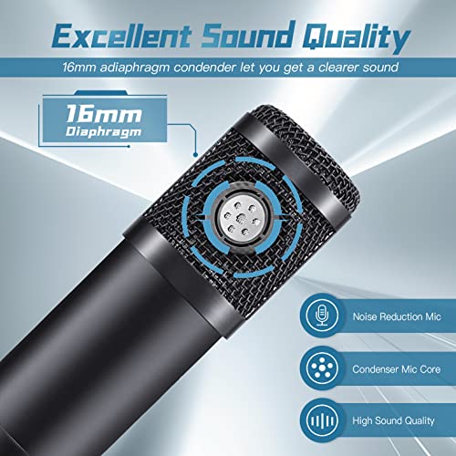 Ovedisa Usb Microphone, Professional 192Khz/24Bit Plug & Play Pc Computer Condenser Cardioid Mic Kit With Sound Advanced Chipset, For Streaming, Podcast, Studio Recording And Games #TOP7
