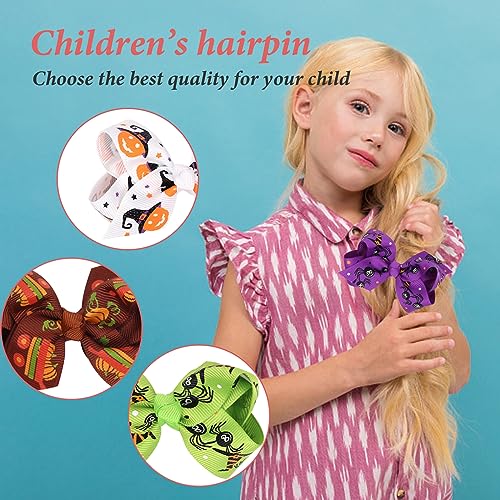WTUGJEP 14 Pieces Halloween Bow Hair Pins, Halloween Hair Bows Clip - Image 3