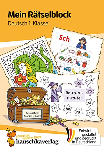 Mein Rätselblock Deutsch 1. Klasse: Rätsel für kluge Köpfe mit Lösungen - Förderung mit Freude (Das Rätselbuch für die Grundschule, Band 681)