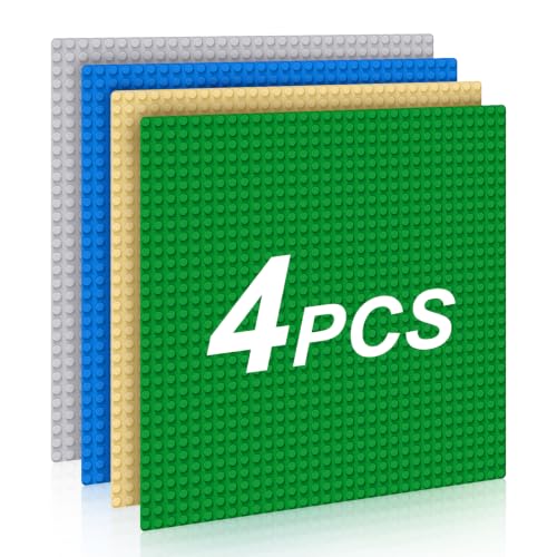 Image of Pokiiulk Classic Baseplates 4pcs 10 inchx10 inch, Perfect STEM Gift, Multicolor