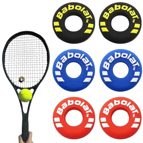 FYHJNC 6 raquetas de tenis amortiguadoras multifuncionales con forma de neumático de goma, amortiguadores de vibraciones para tenis y squash