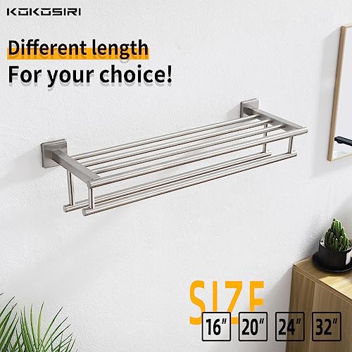 KOKOSIRI-20-Inch-Towel-Rail-Towel-Shelf-with-Double-Towel-Bars-Bathroom-Towel-Rack-Towel-Holder-Wall-Mounted-SUS-304-Stainless-Steel-Brushed-Nickel-B6005BR-L20
