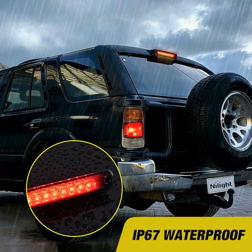 Image of Nilight Third Brake Light Tail High Mount 3rd Stop Lights Smoked Lens Compatible with Honda Passport 1994 1995 1996 1997 Van SUV Rear Center Cab Lamp
