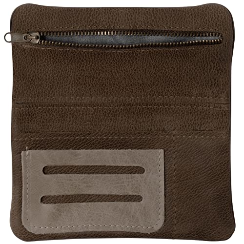 Tabaquera - Funda Tabaco de Liar - Tela de Corcho Vegana y ecológica - con Compartimentos para mechero, filtros y Papeles - Regalo Original para Fumadores - by SIMARU (Antracita Oscuro & Beige) Cover