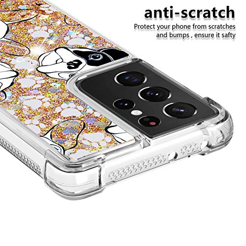 Capa para Galaxy S21 Ultra, Uzer à prova de choque, desenho de areia movediça fofo cintilante líquid
