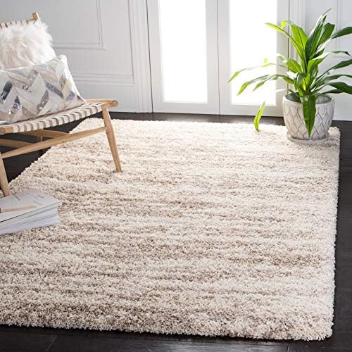 SAFAVIEH Hudson Shag Collection Area Rug - 5'3" x 7'6", Ivory & B...