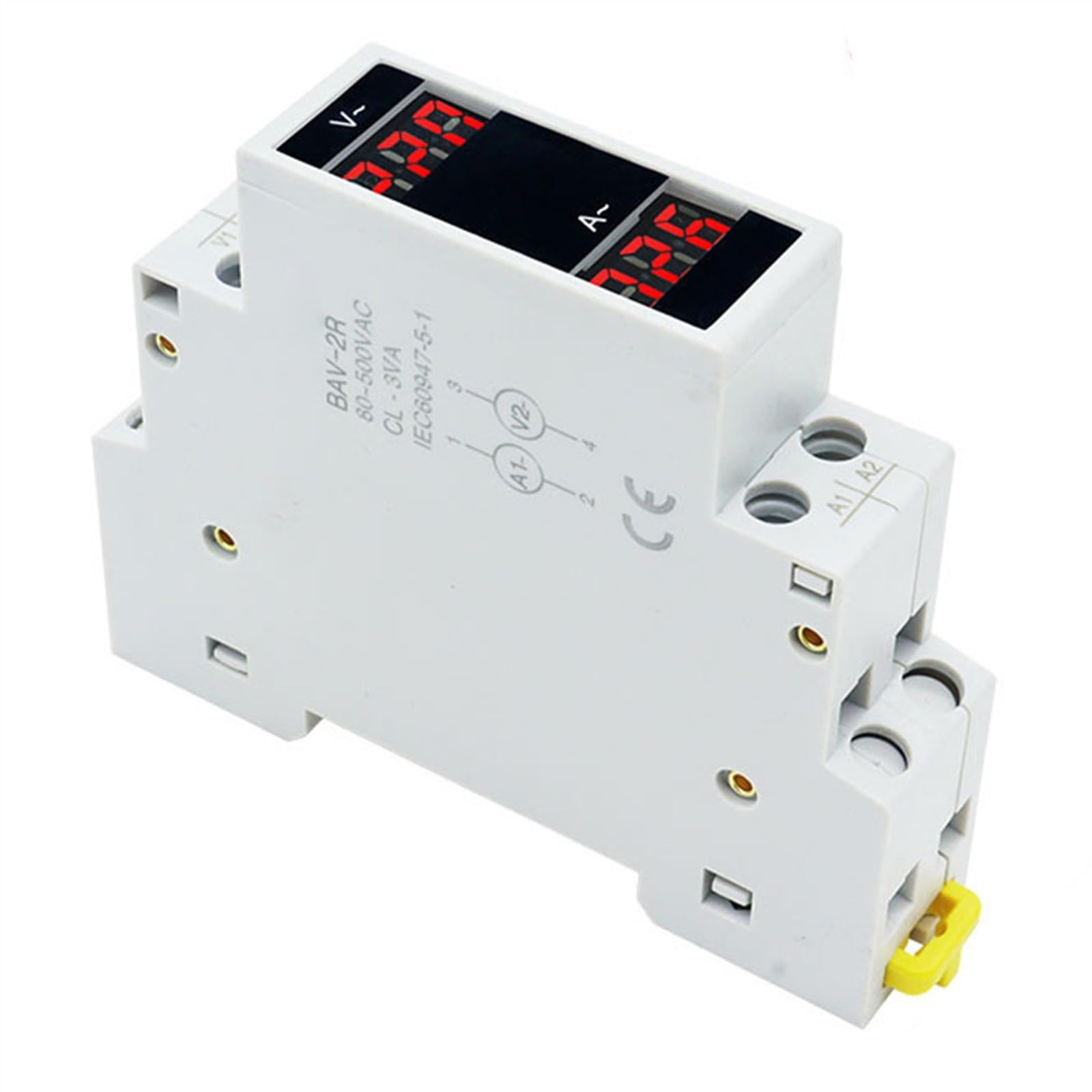 Amperímetro Digital Trifásico Para Rail DIN 35mm - Rango 1-100A, Voltaje AC80-500V, Pantalla LED, Monitoreo Eléctrico