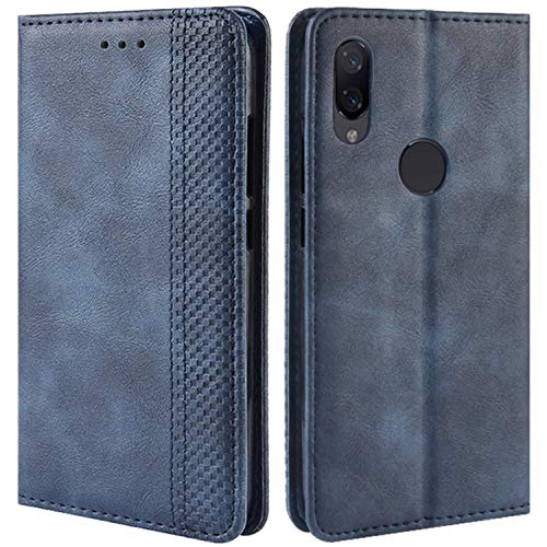 HualuBro Funda para Xiaomi Mi Play, Carcasa de Protectora Cuero PU Billetera Cartera Plegable Funda [Ranuras de Tarjeta] Flip Leather Case Cover para Xiaomi Mi Play (Azul)
