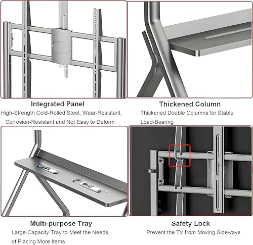 Soporte móvil para pantallas 55-100" ajustable con ruedas miniatura 4