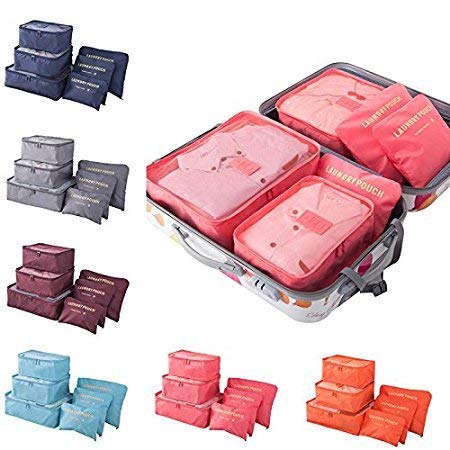 4square 6 in 1 Waterproof Travel Laundry Pouch Cosmetics Make-up Bags Organizer Travel Bag Multi Color 1