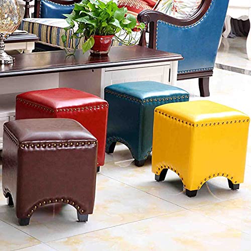Banqueta de couro para pés cubo de banco, apoio para os pés de otomano de couro PU moderno para casa