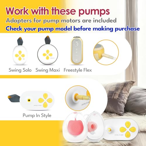 Image of Nenesupply Handsfree Wearable Collection Cups Breastmilk Compatible with Medela Breast Pumps 24mm Silicone Flanges Replacement Compatible with Medela Pump Parts Accessories 19mm 21mm Inserts