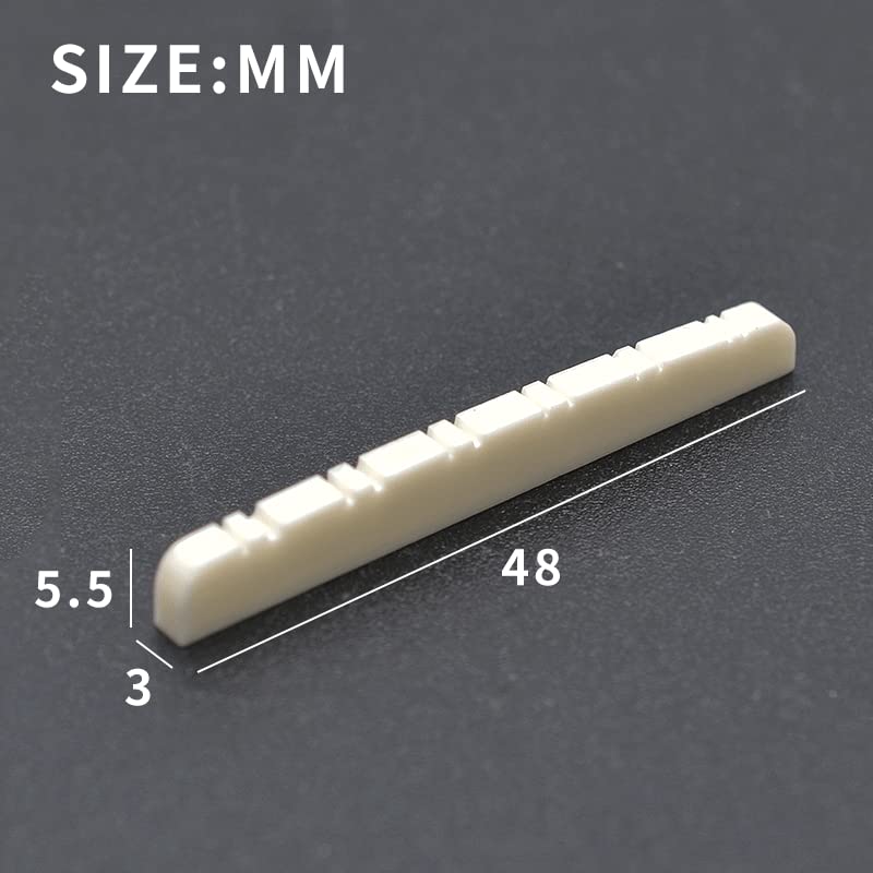 Dadi per Chitarra a 12 Corde in Vero Osso Scanalato, per Chitarra Elettrica, 43 X 6 X 8,5 Mm o 48 X 3 X 5,5 Mm, Accessori per Chitarra Elettrica, 100 Pezzi/43 * 6 * 8.5Mm 100Pcs
