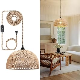 Rattan Hanging Lamp Boho...