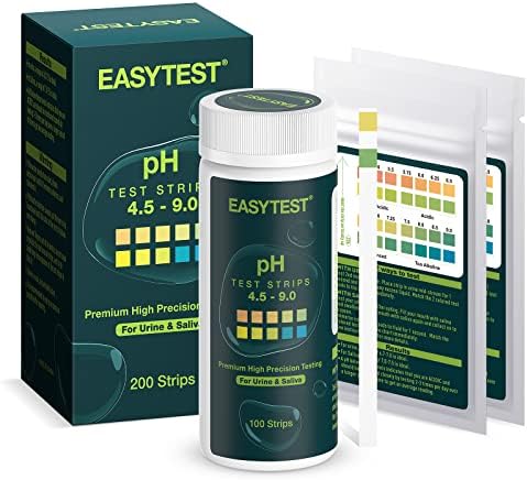 Urine and Saliva pH Test Strips - 200ct + 2 Colorimetric Blocks - High Precision and Easy Test pH Strips - Testing Alkaline and Acid Levels in The Body, Get Highly Accurate Results in Seconds