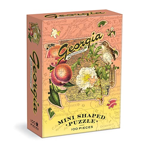 Galison Georgia Mini Shaped Puzzle - 100 Jigsaw Pieces Featuring Art By Bestselling Artist Wendy Gold, Die-Cut Mini Shaped Puzzle, Makes A Great Gift! #TOP30