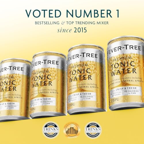 Image of Fever-Tree Tonic Water - Premium Mixer for Cocktails and Mocktails, 5.1 fl oz Cans, Pack of 8 - Naturally Sourced, Non-GMO