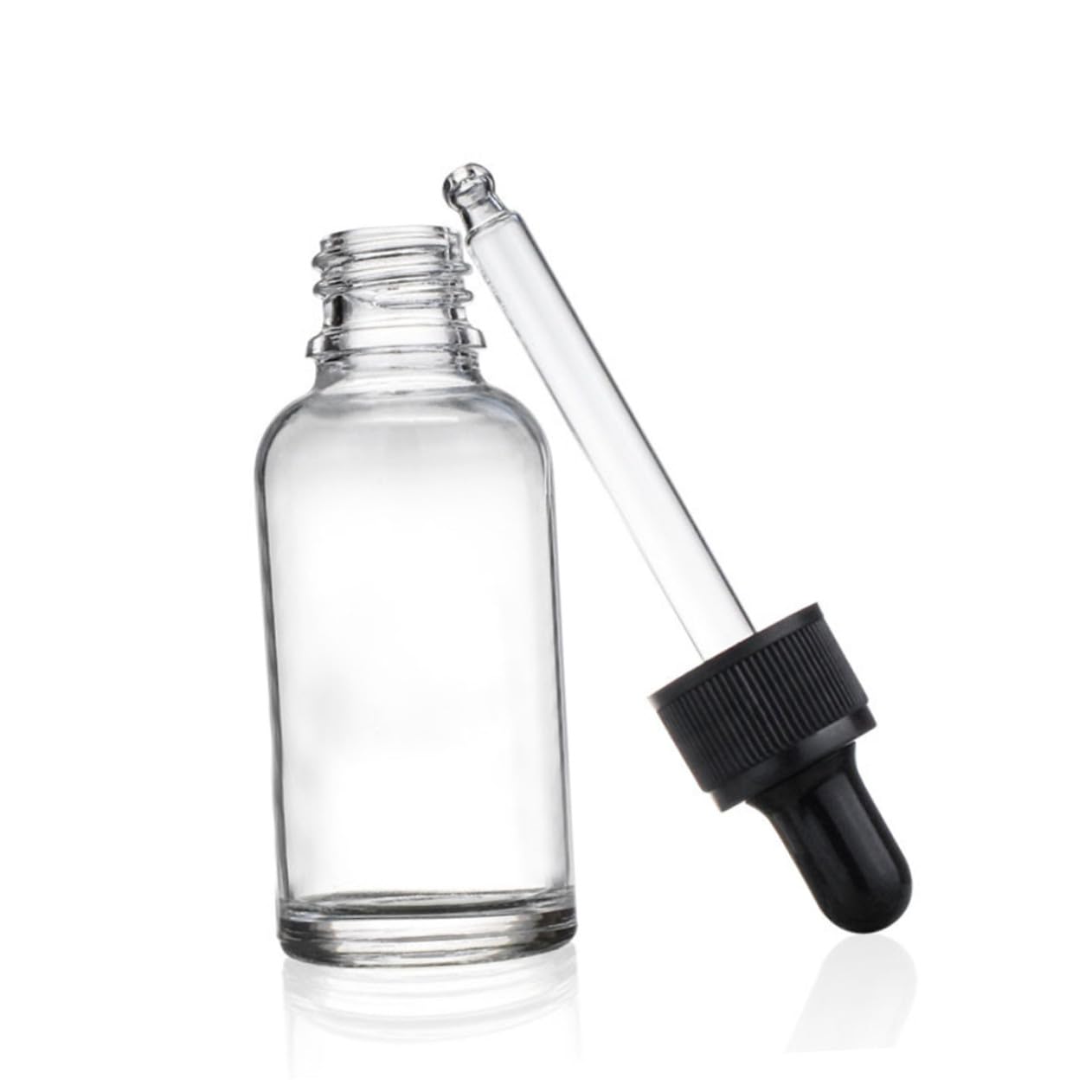 BESTYASH 12 Stück Glas Tropfflaschen 30 Ml Nachfüllbare Ätherische Ölflaschen Transparent mit Silikonpipette Stabil für Aromatherapie und Reisen