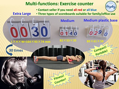 Duplay 2 Plastic-Base Multi-Function Mini Scoreboards (Medium) - Portable Scorebook Flip Scorecard Tabletop Compact Flipper Scorekeeper Score Card Digital Calendar Day Countdown Body Weight Counter #TOP1