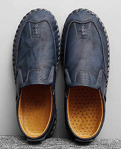 Minishion Mens Comfortable Slip on Shoes Cap Toe Breathable Walking Loafers Moccasins3