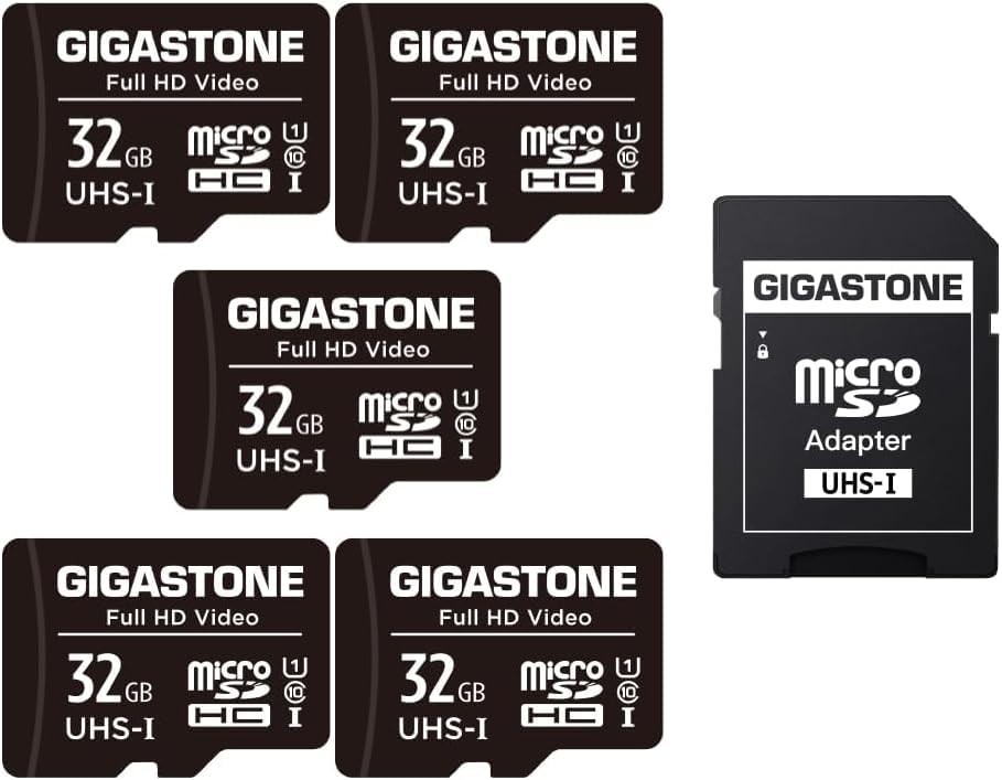 GIGASTONE 32GB Micro SD Card 5-Pack, Full HD Video, Surveillance Security Cam Action Camera Drone, 90MB/s Micro SDHC UHS-I U1 C10 Class 10-image-44