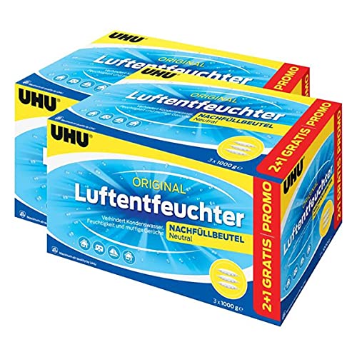 6x UHU 47085 Luftentfeuchter Nachfüllbeutel 1000 gDuftneutral
