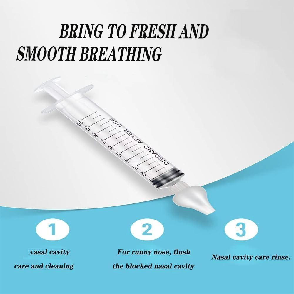 2 Pezzi Irrigatore Nasale, 10 ml Aspiratore Nasale, Nasale Bambino Neonato, Sicuro e Delicato Nasale, Riutilizzabile Aspiratore Nasale, Per Neonati y Bambini