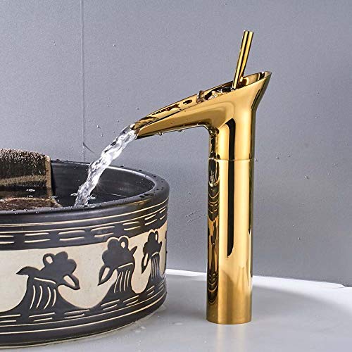 Robinet de lavabo couleur or en laiton de luxe pour un design chic