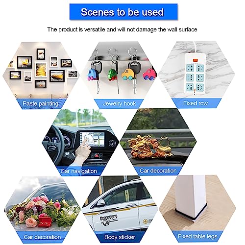 Image of GLUN Double Sided Tape Heavy Duty Multipurpose Nano Adhesive Grip Tape | Removable, Washable, Traceless, Reusable Sticky Strips for Wall Mounting, Home & Office, 9 x 9 Cm