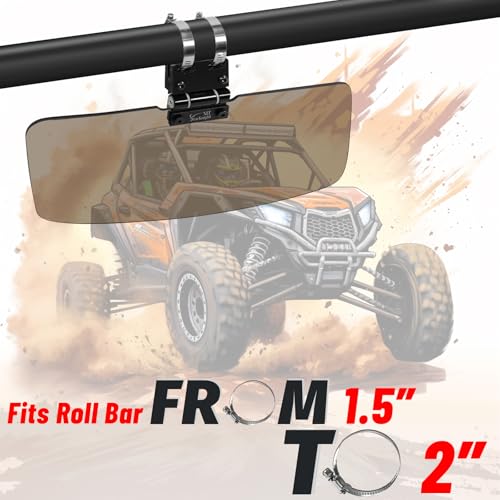StarknightMT 2 Packs UTV Sun Visor for 1.5”-2” Roll Bars, Sun Protection Visors Compatible with Polaris RZR Can am Maverick X3 Commander Kawasaki Mule Pioneer 1000 - Thumbnail 6