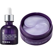 MIZON Marine Collagen Eye Patch, 100 Ampoule - Reduces Wrinkles, Improves Elasticity, Hydrates Skin
