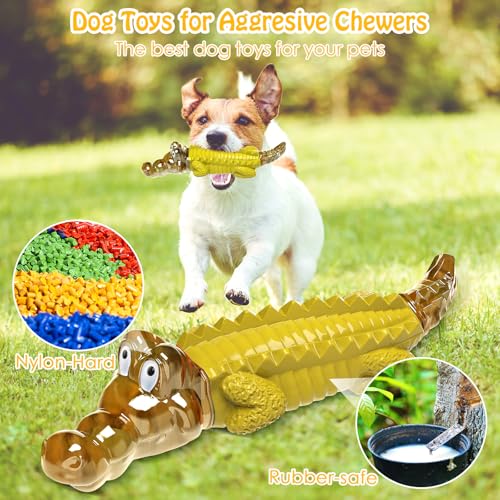 Image of Jeefome Indestructible Dog Chew Toys for Aggressive Chewers - Boredom and Stimulating Dog Toys for Small /Medium /Large Breed for Teeth Cleaning and Training