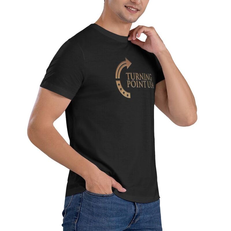 Turning Point USA Gold Crew Neck Short Sleeve T-Shirt for Men Cotton T-Shirts4