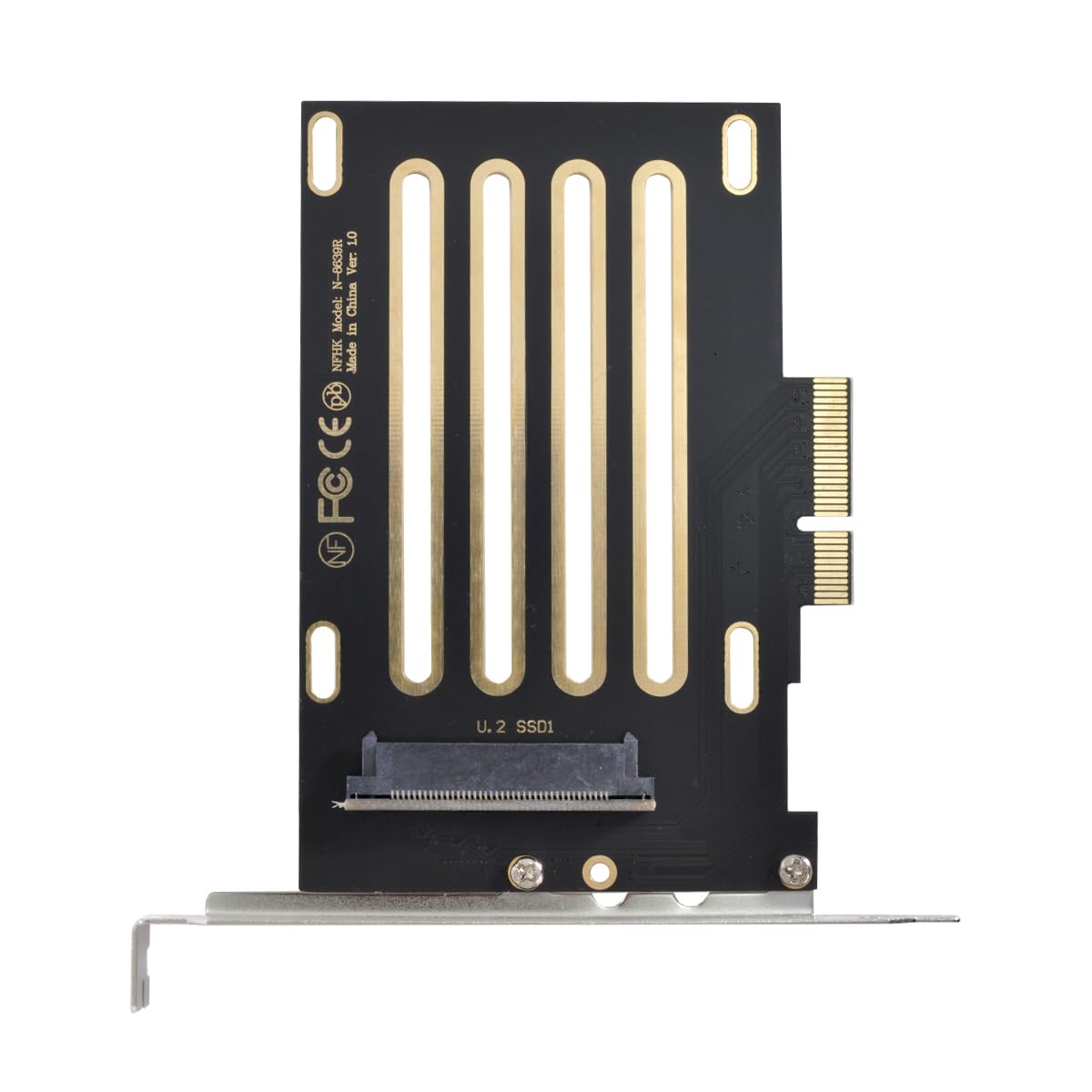 PCI-E 4.0 x4 Lane PCI Express Host to U.2 U2 Kit SFF-8639 SSD Adapter for Motherboard Compatible with NVMe PCIe SSD750