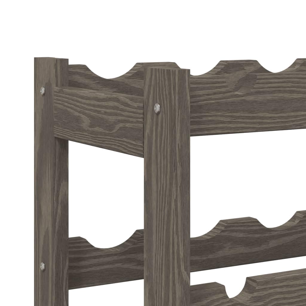 vidaXL Casier à Bouteilles pour 77 Bouteilles, Étagère à Vin avec Rangement, Casier à Bouteilles, Porte-Bouteilles, Moderne, Gris Bois de Pin Solide