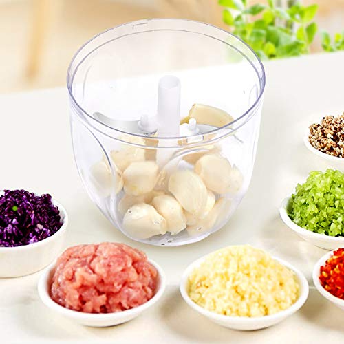 Manual Food Chopper, Easy Hand Pull Pro Onion Chopper, Large Capacity Handheld String Food Processor/Mixer/Blender for Veggie, Garlic, Meat, Salsa Maker