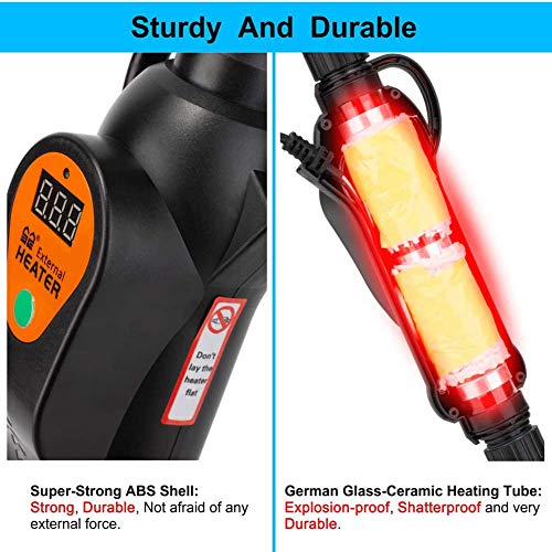 External Aquarium Heater Inline Canister Filter Tank Fish Lcd Display Overheating Protection Adjustable, 12"X 2"X 3.5",500W #TOP4