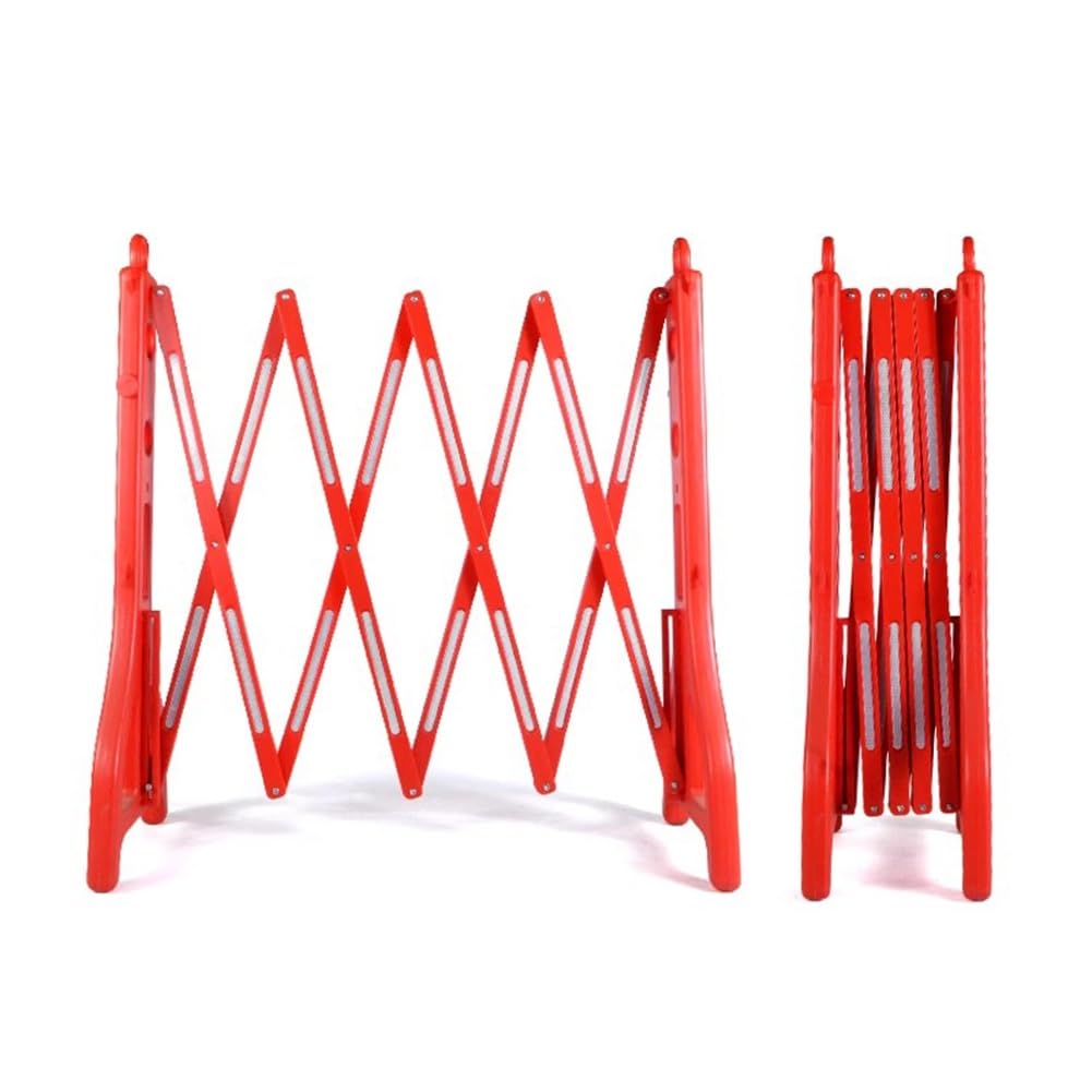 Retractable Safety Barricade - Expandable Outdoor Fence for Crowd Control Durable Plastic Roadblock for Driveway Traffic Management & Event Barriers