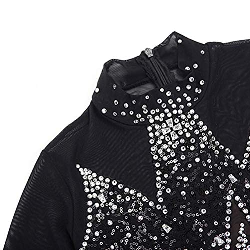 Kids Figure Skating Competition Dress Rhythmic Gymnastics Leotard Activewear Girls Hinestone Ice Skating Costumes,D,S #TOP3