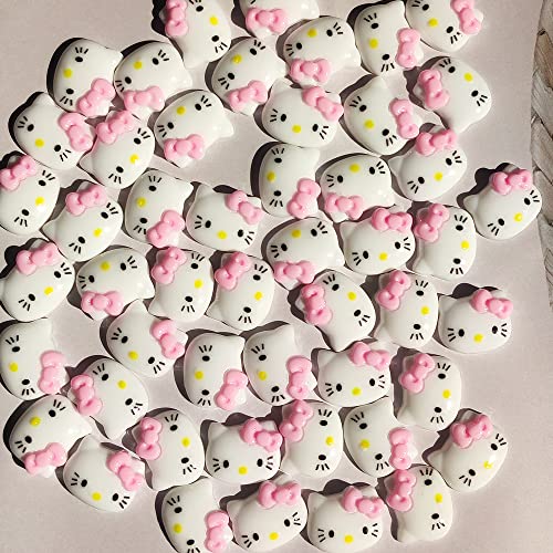 Cartoon Nail Charms For Acrylic Nails Cute Cat Nail Decals Cartoon 3D Nail Charms Decoration Cat Nail Jewelry For Women Girls Accessories Diy Craft Phone Case Decoration 0.62 Inch X 0.51 Inch #TOP6