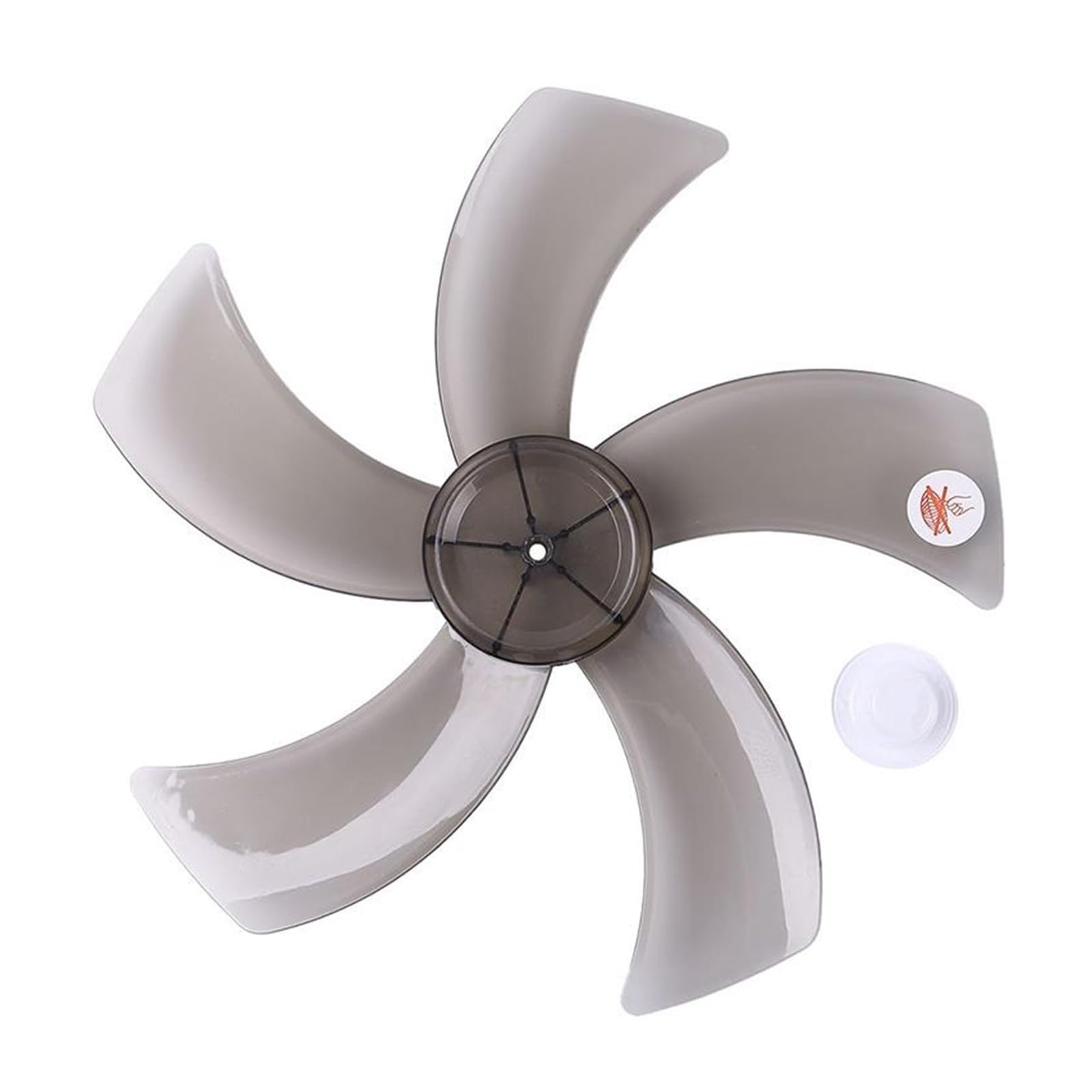 FOELANNE Plastic Fan Blade, ABS Replacement Fan Blades 5-Leaf 12-16 inch For Pedestal Fan With Nut Cover Multicolor(16 Inch Gray)