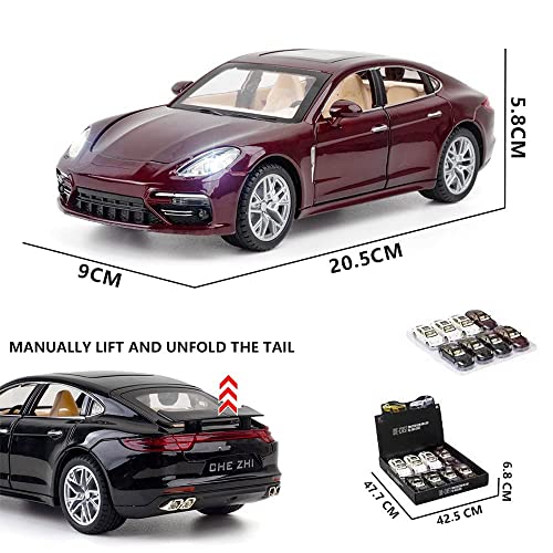 Image of Kids Toy car Playsets 1:24 Diecast Metal car Metal Cars Pull Back Cars with 4 Openable Doors Light and Musical Sound (Multi)