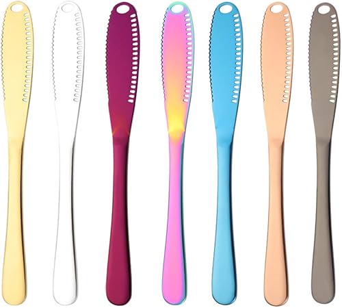 Miniatura 6 de Cuchillo de mantequilla de acero inoxidable de 3 piezas, rallador de mantequilla, cuchillo de mermelada de pan, espátula de mantequilla para cortar