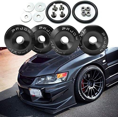 Xotic Tech 4x JDM Black Car Bumpers Trunk Fender Hatch Lids Quick Release Fasteners