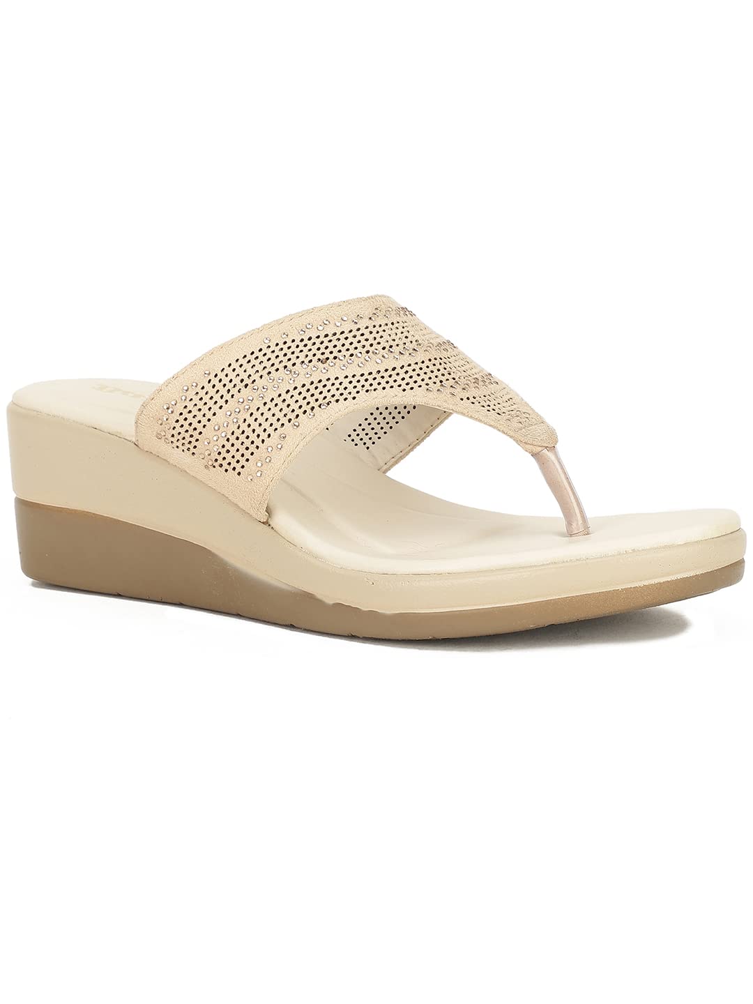 Women YARA WEDGE THONG Heels, Tan, (6713739)-image-20